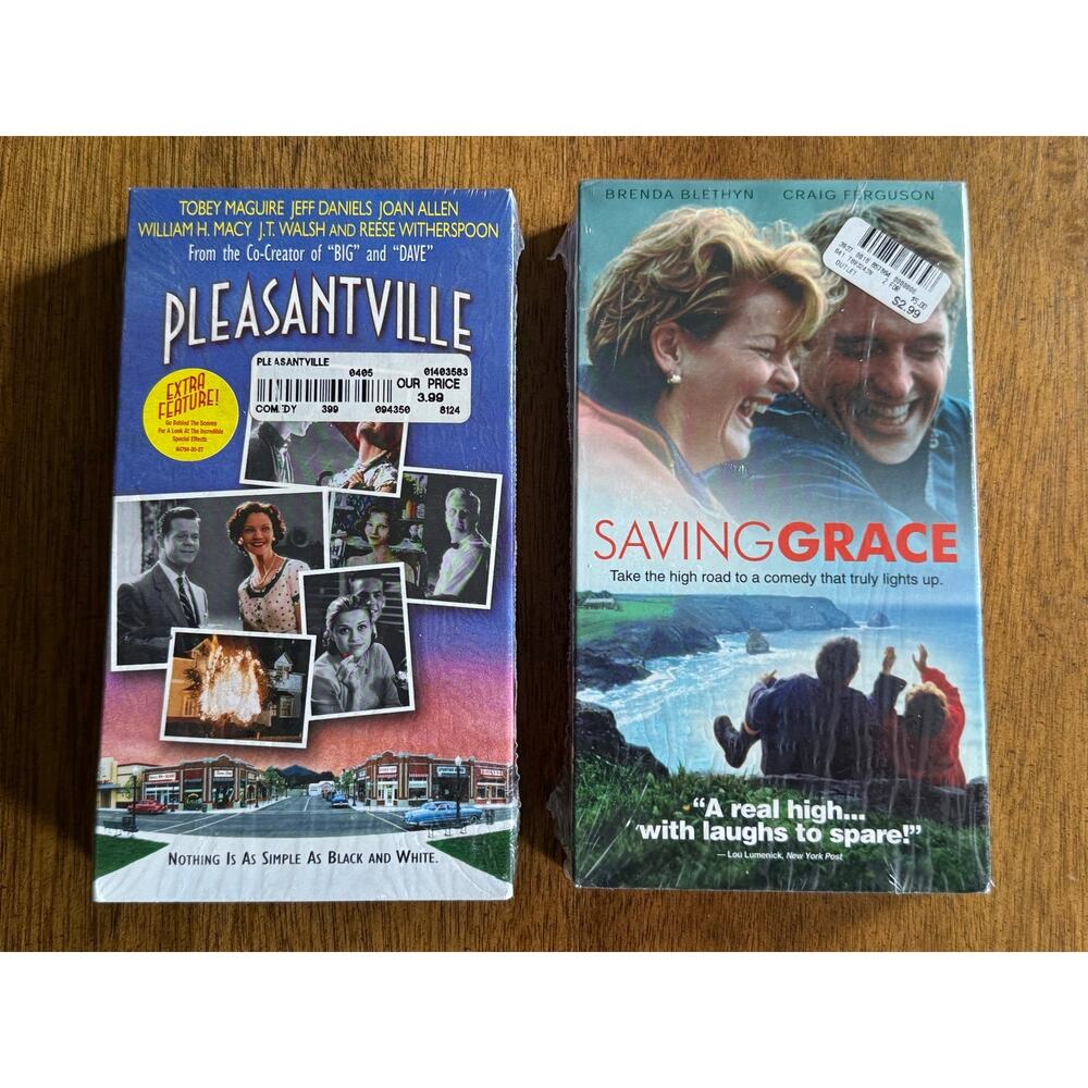 Sealed VHS Lot Pleasantville & Saving Grace Tobey Maguire Drama